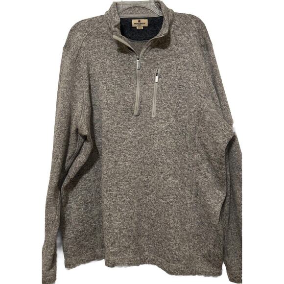 Woolrich Sweater Men’s XXL Gray High Collar 1/4 Zip Knit Pullover‎ 2XL Jacket - Picture 1 of 12